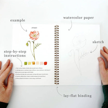 Flowers watercolor workbook