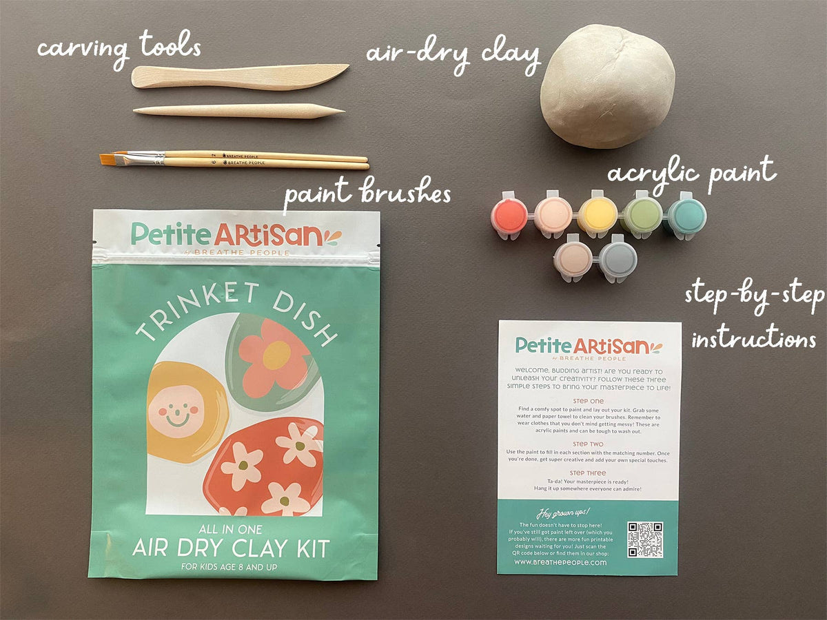 Kids Art Dry Clay Trinket Dish Kit