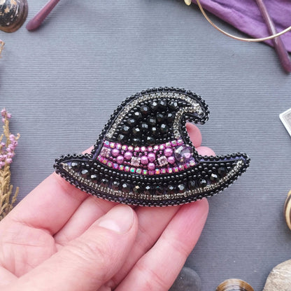 Halloween DIY Beaded Brooch Kit: Witch Hat