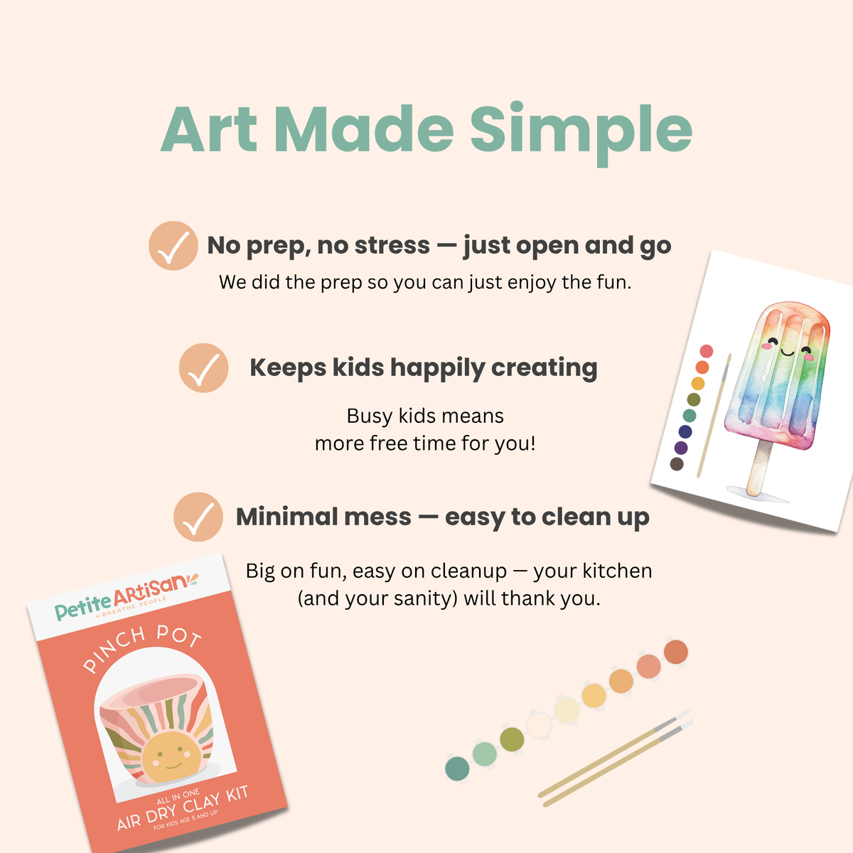 Kids Art Dry Clay Trinket Dish Kit