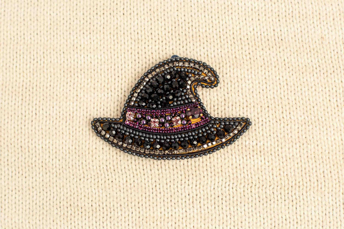 Halloween DIY Beaded Brooch Kit: Witch Hat