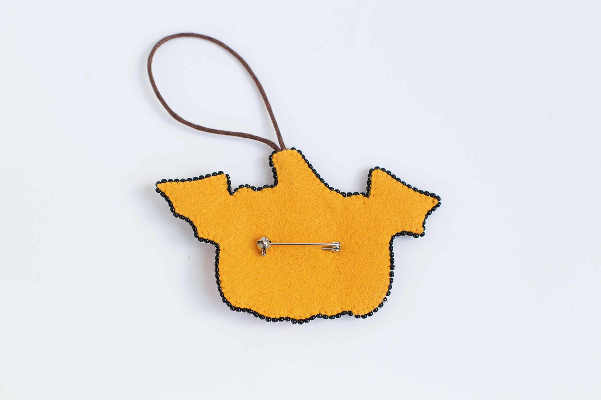 Halloween DIY Beaded Brooch Kit: Flying Pumpkin