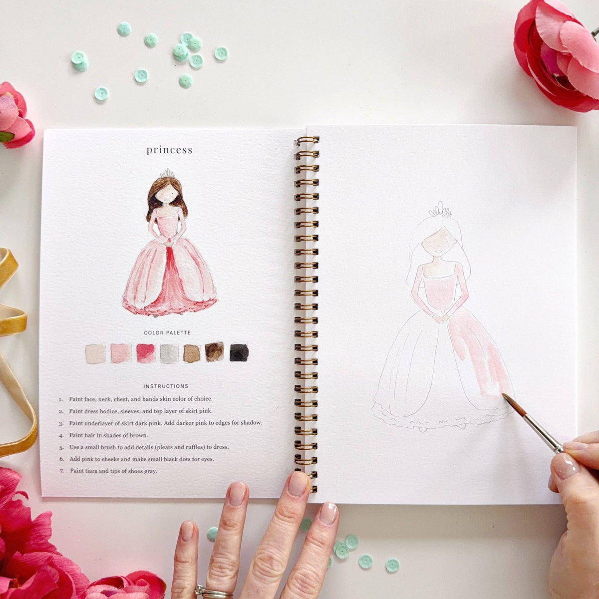 Fairytale watercolor workbook
