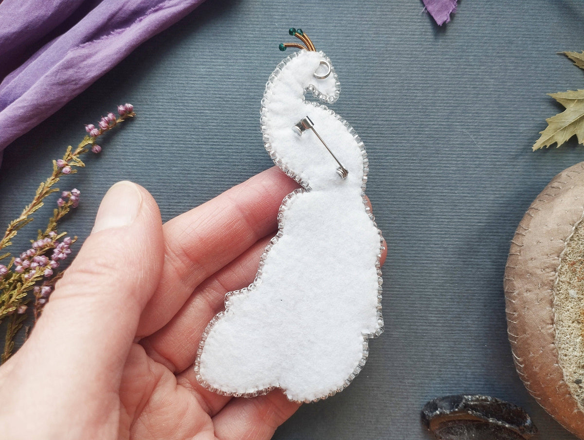 Peacock Profile Embroidery Beaded Brooch Kit