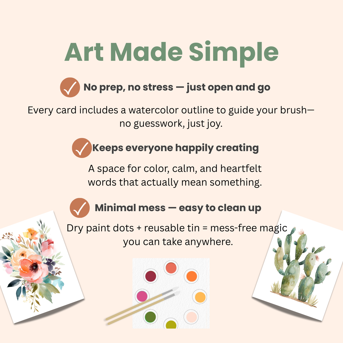 All in One Watercolor Paint Set / Postcard Kit: Botanicals