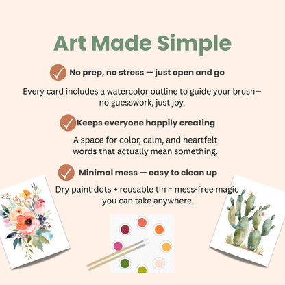 All in One Watercolor Paint Set / Postcard Kit: Botanicals