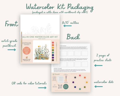 All-In-One Beginner Watercolor Paint Set - Brilliant Bouquet