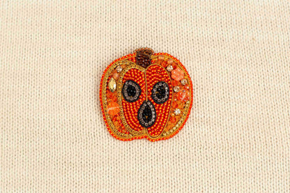 Halloween DIY Beaded Brooch Kit: Spooked Pumpkin